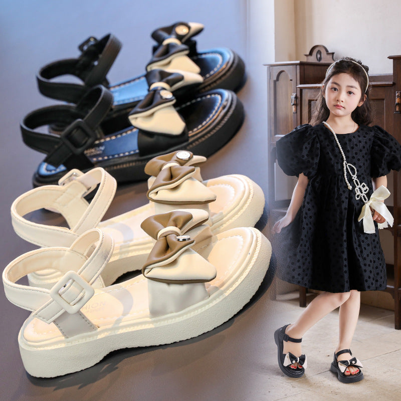 Girls' Bow Princess Soft Sole Beach Sandals