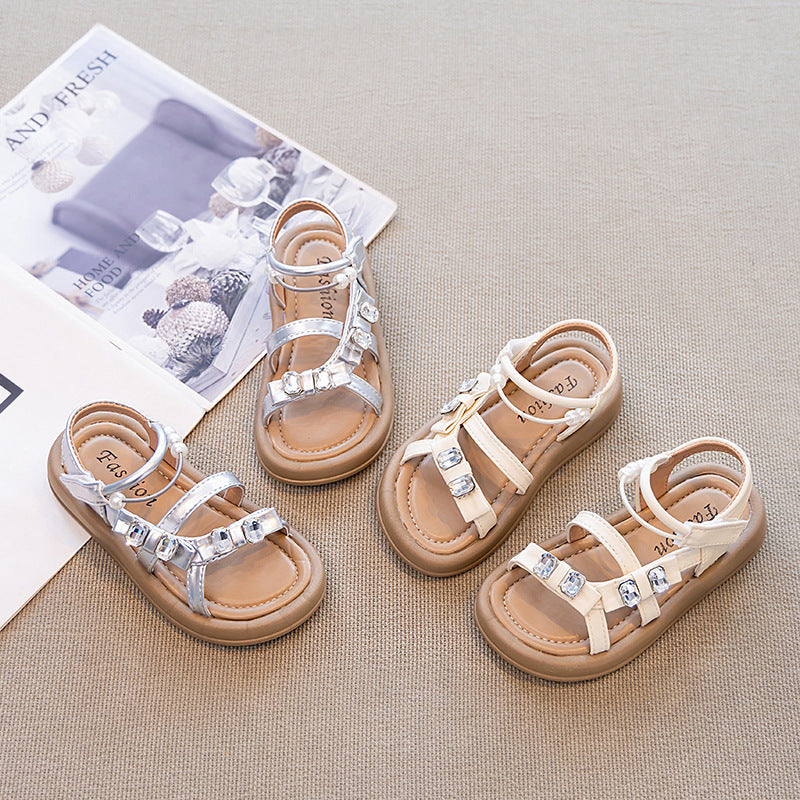 Girls' Open-Toe Princess Thick Sole Beach Sandals