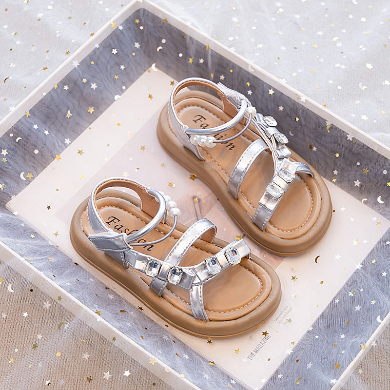 Girls' Open-Toe Princess Thick Sole Beach Sandals