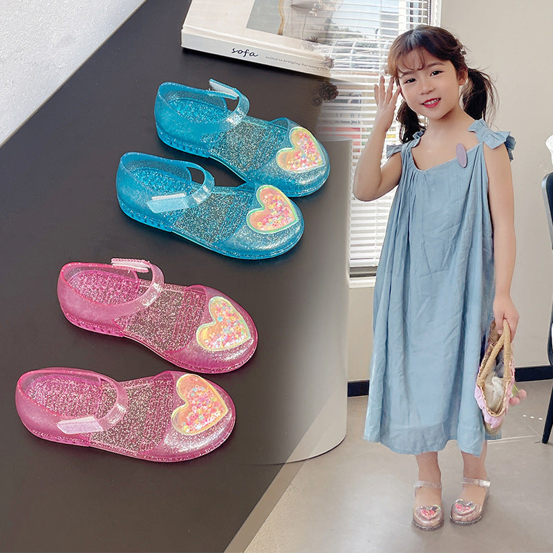 Baby Girls' Jelly Princess Sandals with Closed-Toe Design