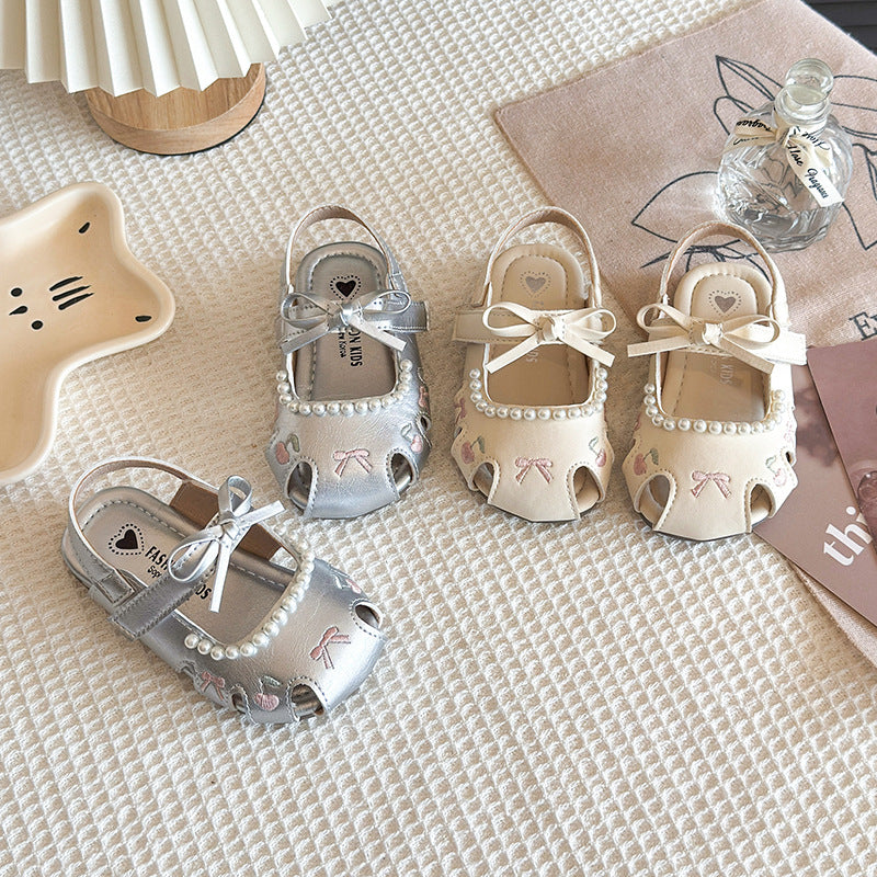 Girls' Ballet Closed-Toe Soft Sole Princess Sandals