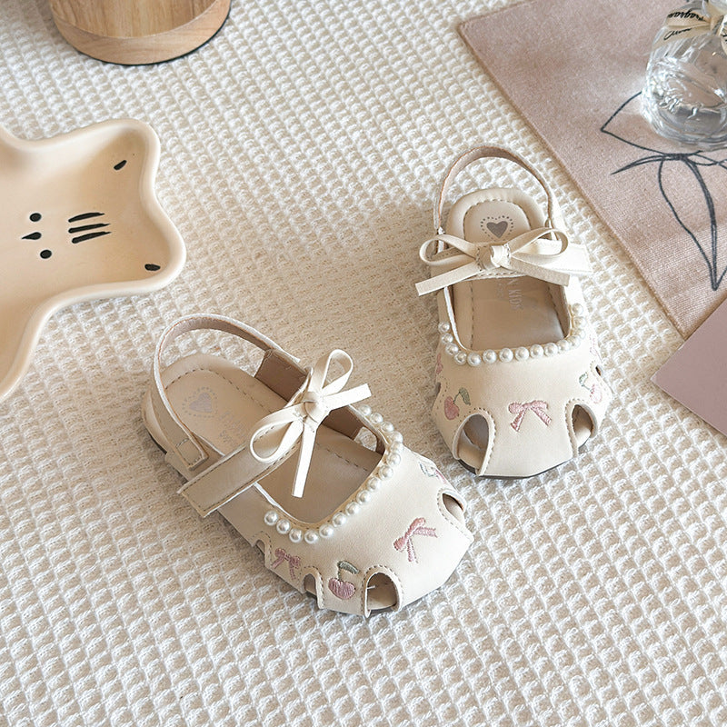 Girls' Ballet Closed-Toe Soft Sole Princess Sandals