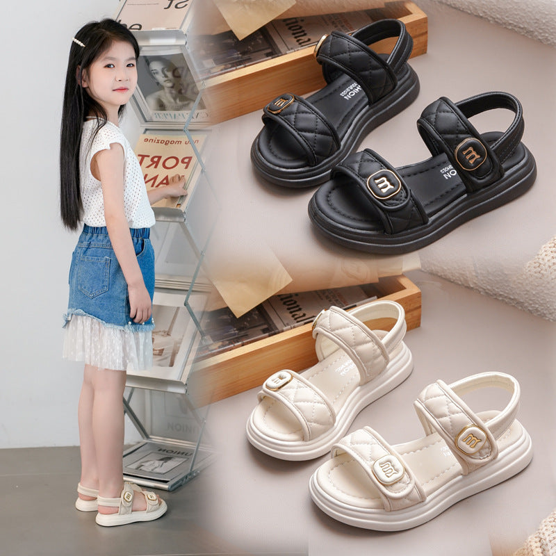 Girls' One-Strap Soft Sole Non-Slip Sports Sandals