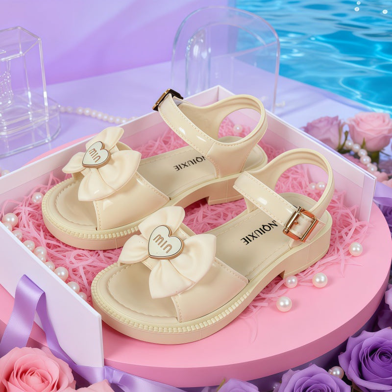 Girls' Sweet Bow Princess Jelly Shoes