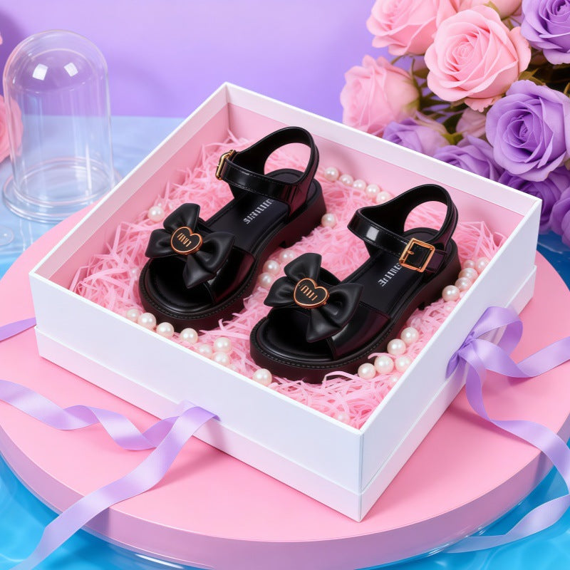 Girls' Sweet Bow Princess Jelly Shoes