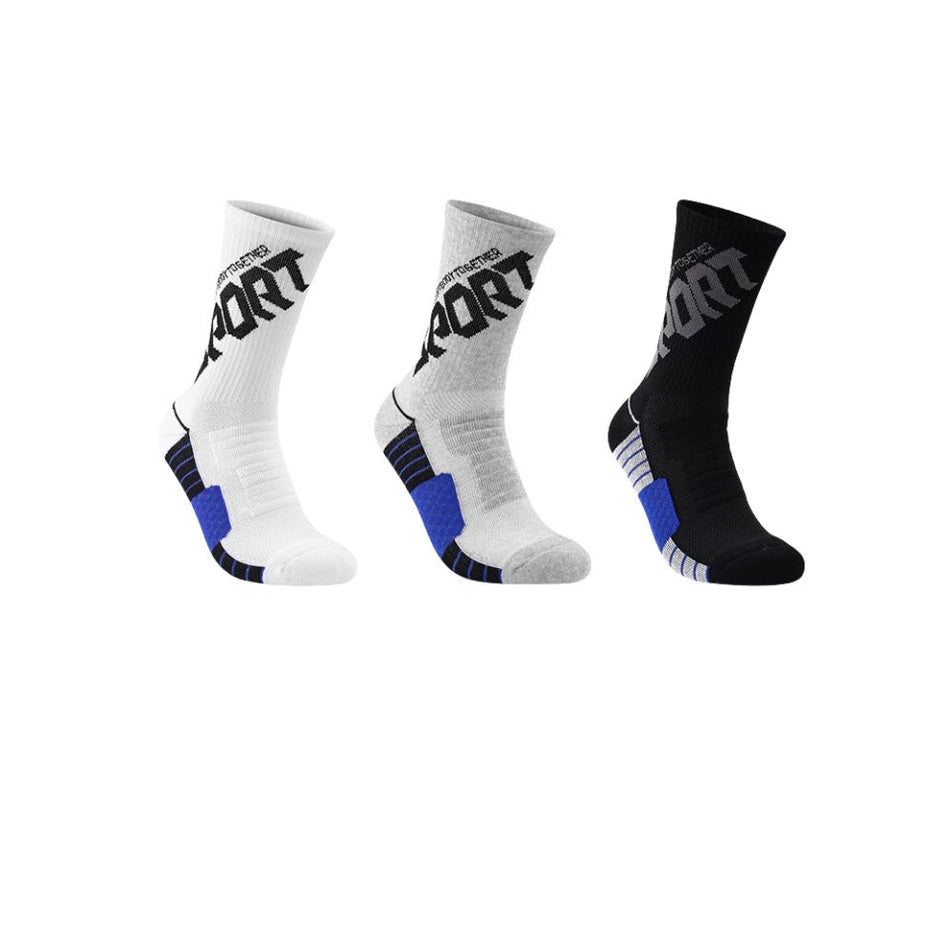 Men's Mid-Calf Basketball Socks with Thick Towel Bottom
