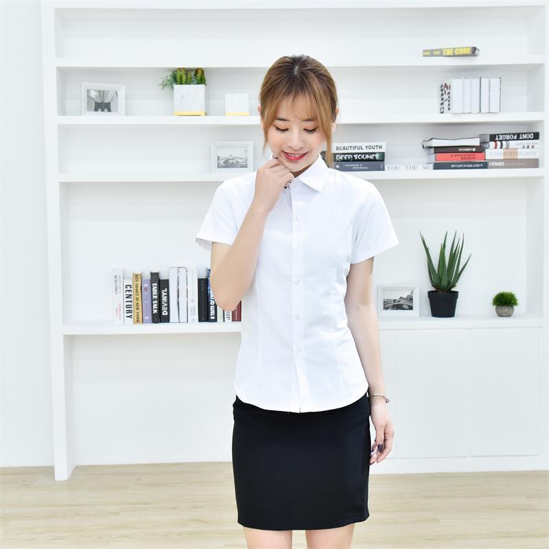 Women's White Slim Fit Professional Commuter Shirt