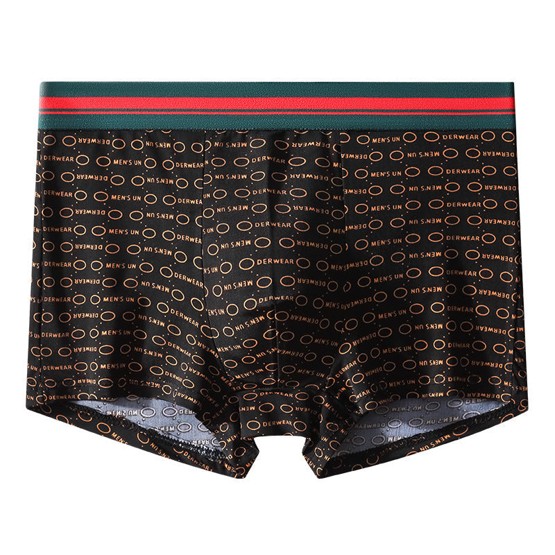 Men's High Elastic Printed Boxer Shorts with Breathable Fit