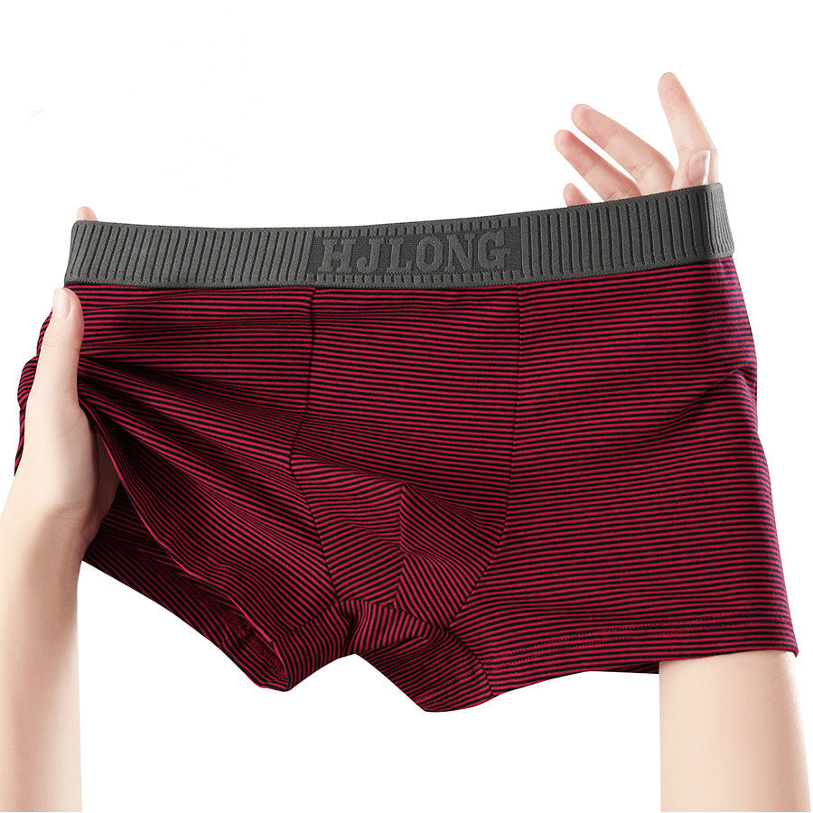 Men's Pure Cotton Striped Boxer Shorts with Slim Fit Design