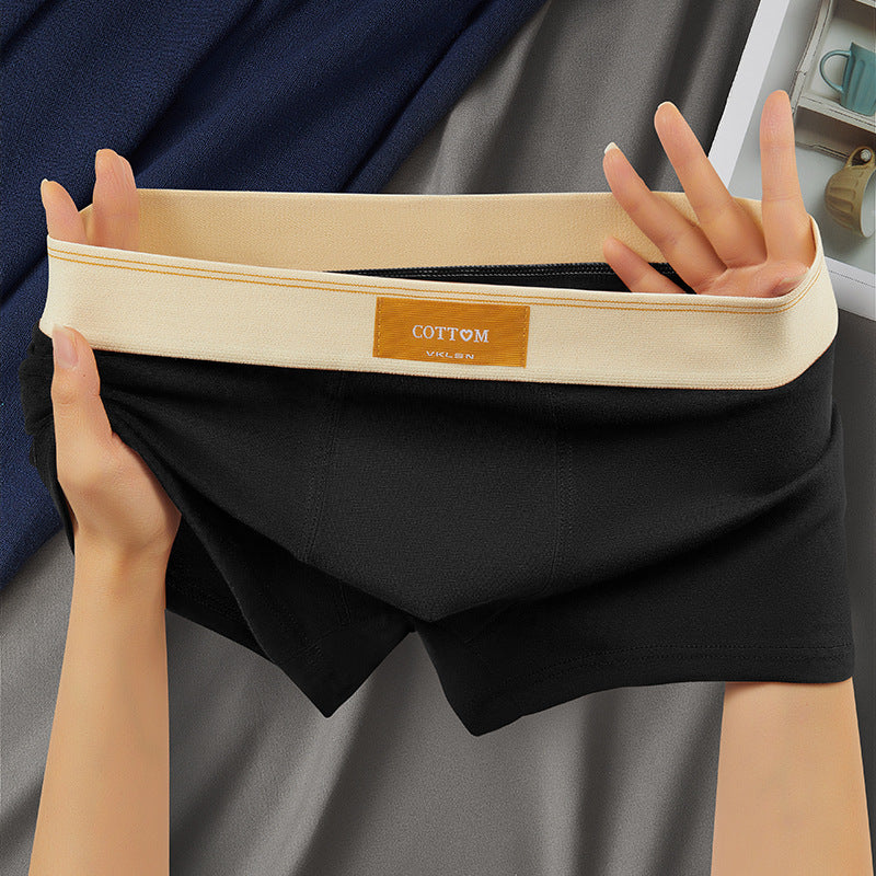 Men's Pure Cotton Boxer Shorts with Breathable Solid Design