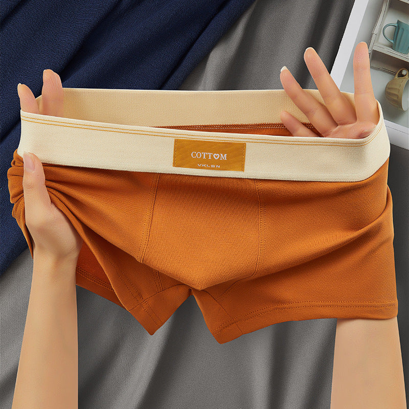 Men's Pure Cotton Boxer Shorts with Breathable Solid Design