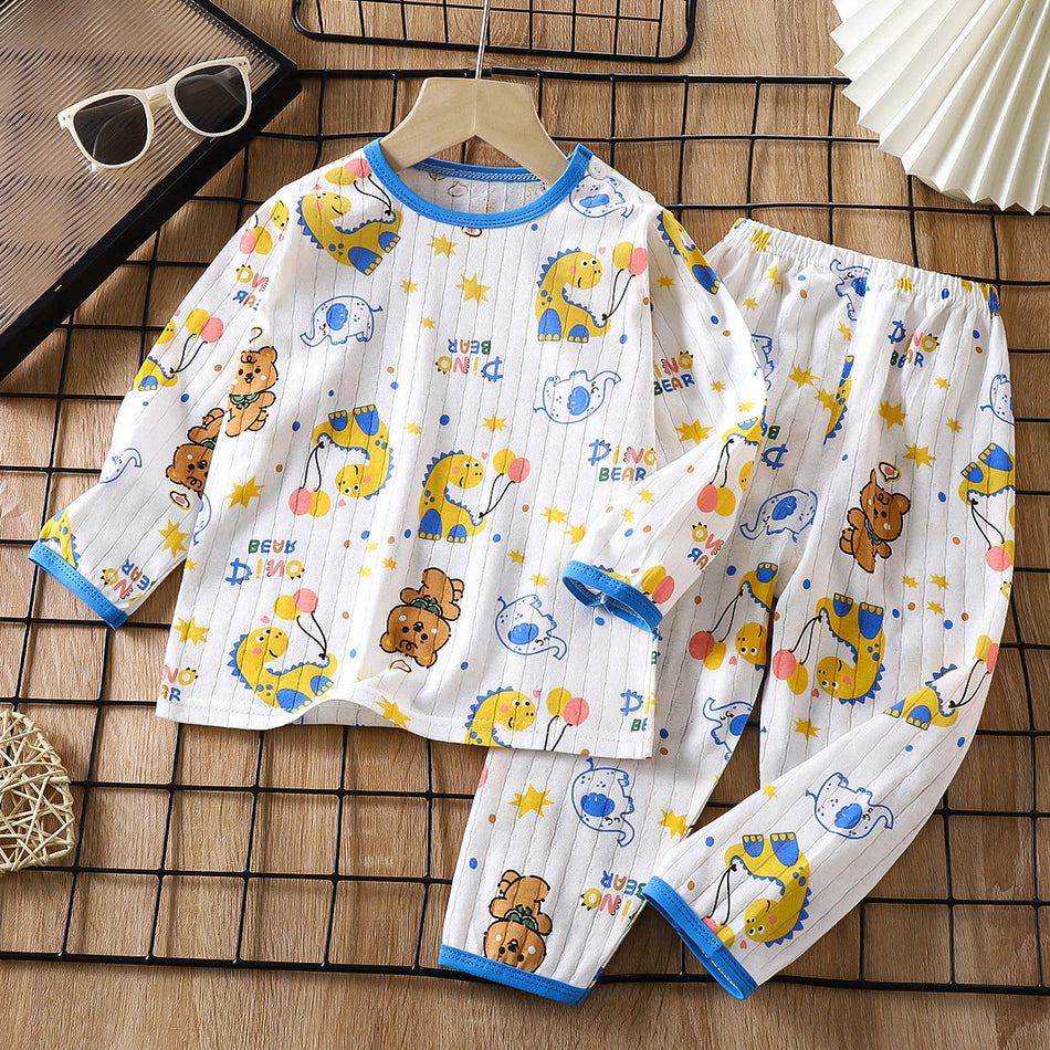 Premium Kids' Pure Cotton Long Sleeve Pajama Homewear Set