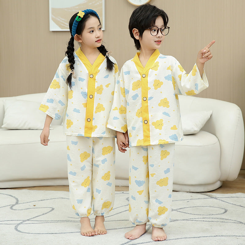 Kids' Lightweight Cardigan Homewear Pajama Set