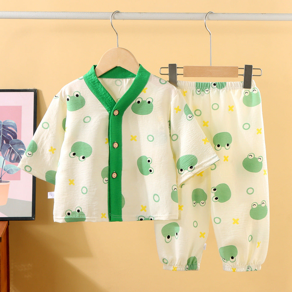 Kids' Lightweight Cardigan Homewear Pajama Set