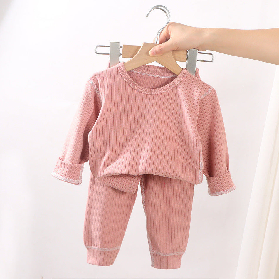Kids' Seamless Cotton Thermal Pajama & Base Layer Set