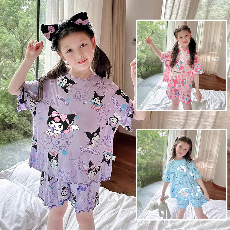 Kuromi Kids' Ice Silk Summer Pajama Homewear Set