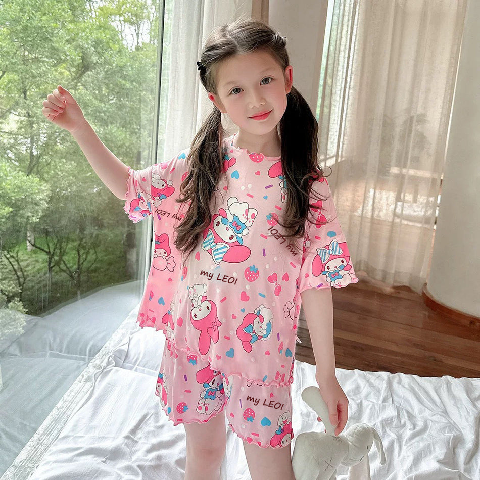 Kuromi Kids' Ice Silk Summer Pajama Homewear Set
