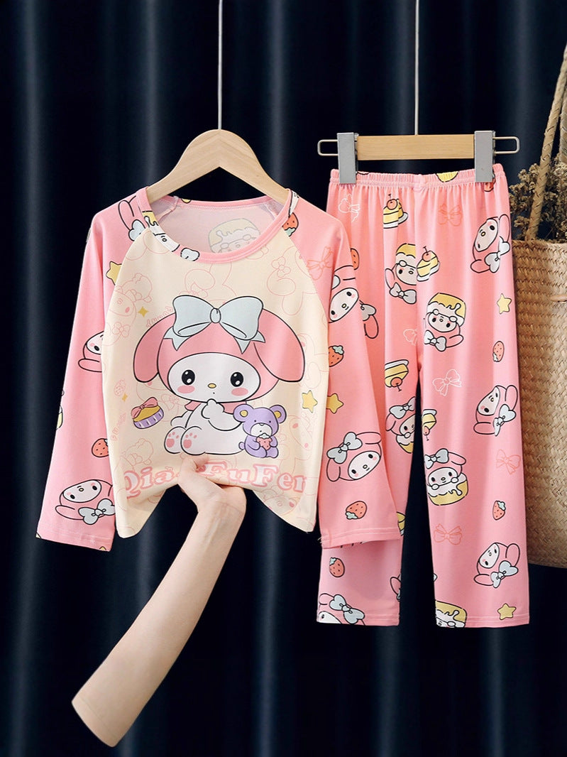 Kids' Lightweight Cartoon Long Sleeve Pajama Set