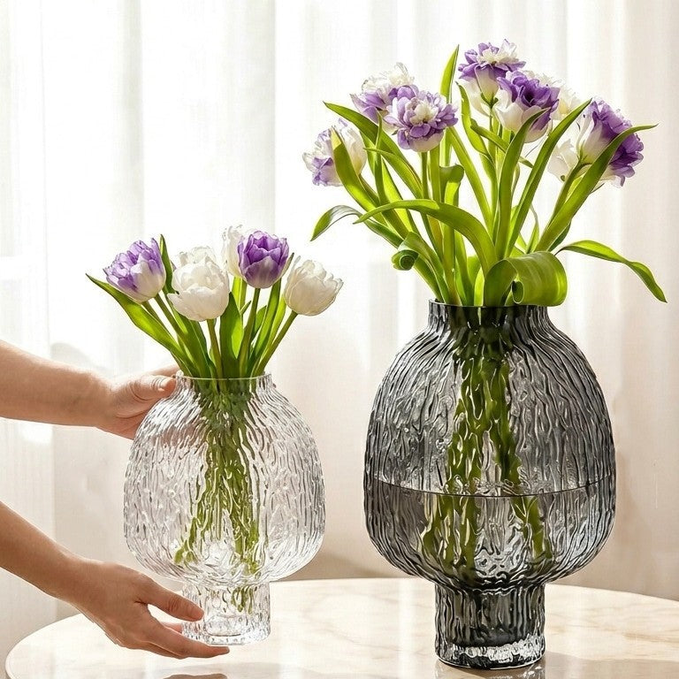 Wabi-Sabi Mushroom Glass Vase for Elegant Table & Home Décor