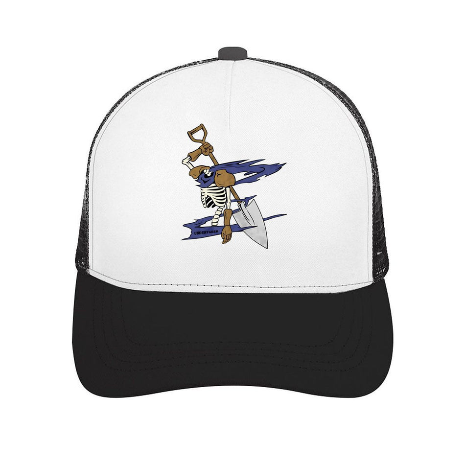 Undertaker Skeleton Grim Reaper Shovel Mesh Baseball Cap