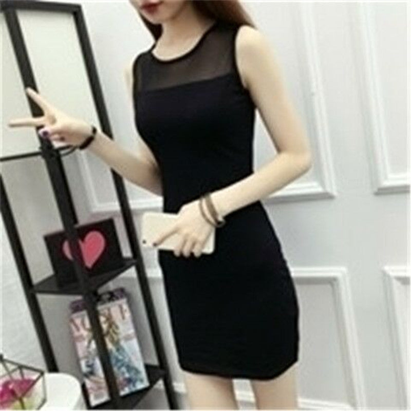 Women's Sleeveless Lace Midi Dress with Elegant Slim Fit