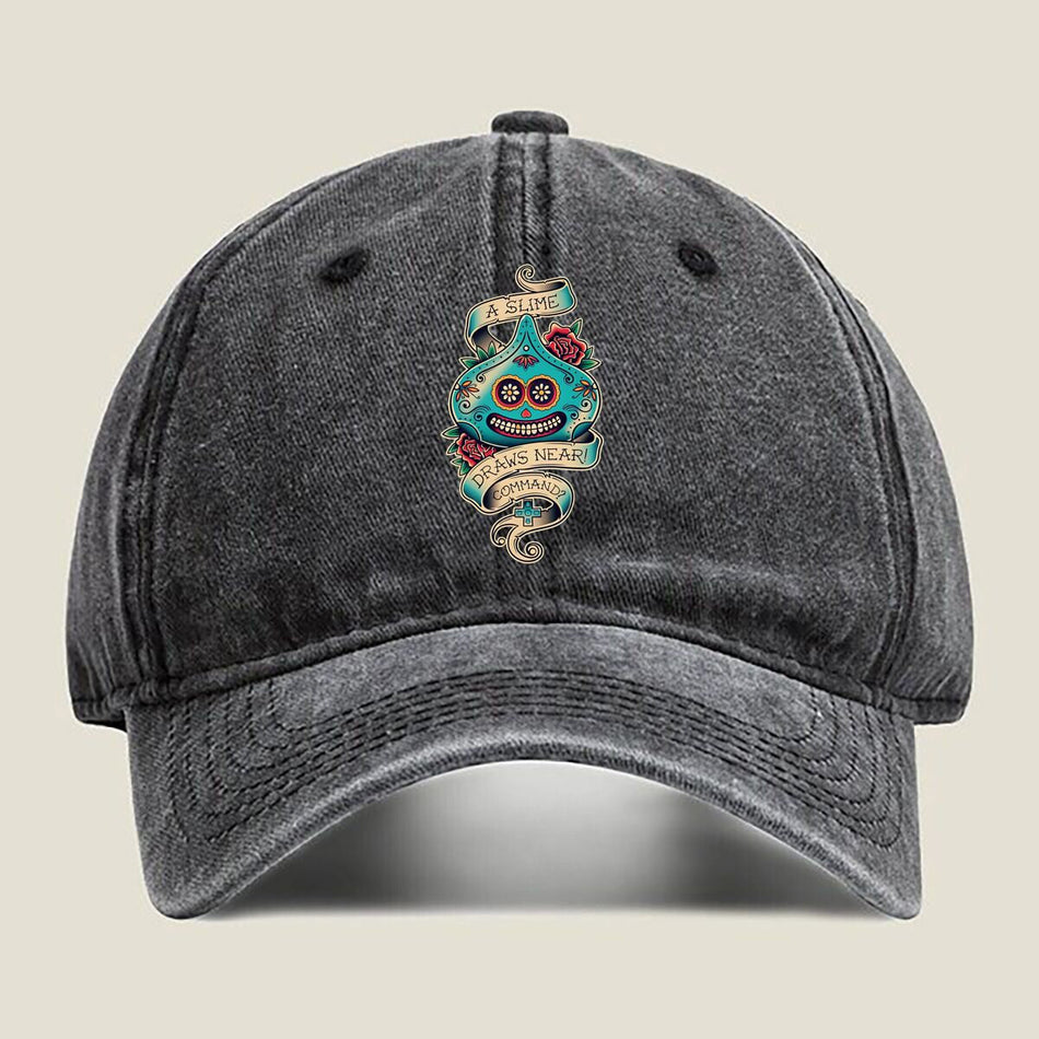 Slime Command Sugar Skull Print Retro Adjustable Baseball Cap