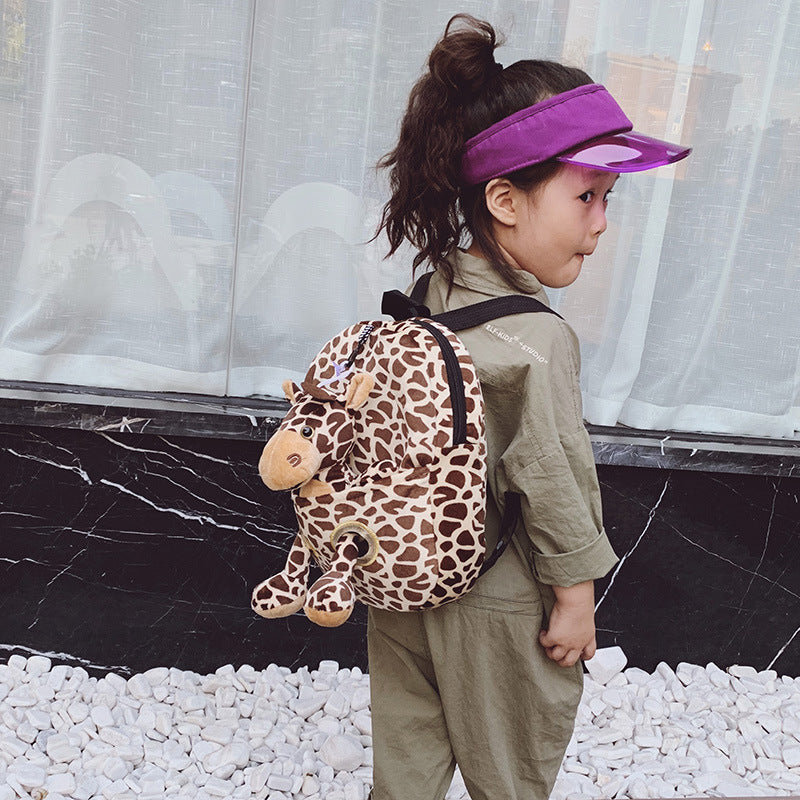 Cute Plush Cartoon Kids Anti-Lost Kindergarten Backpack