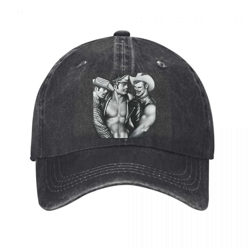 Vintage Cowboy Biker Western Art Unisex Casual Baseball Cap