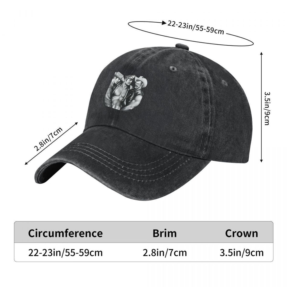 Vintage Cowboy Biker Western Art Unisex Casual Baseball Cap