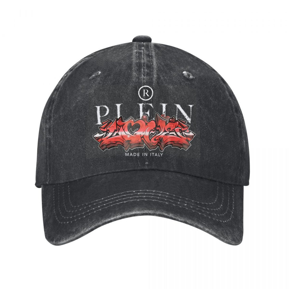 Plein Red Graffiti Art Washed Baseball Cap