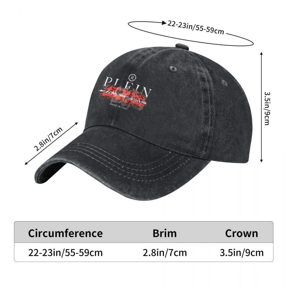 Plein Red Graffiti Art Washed Baseball Cap