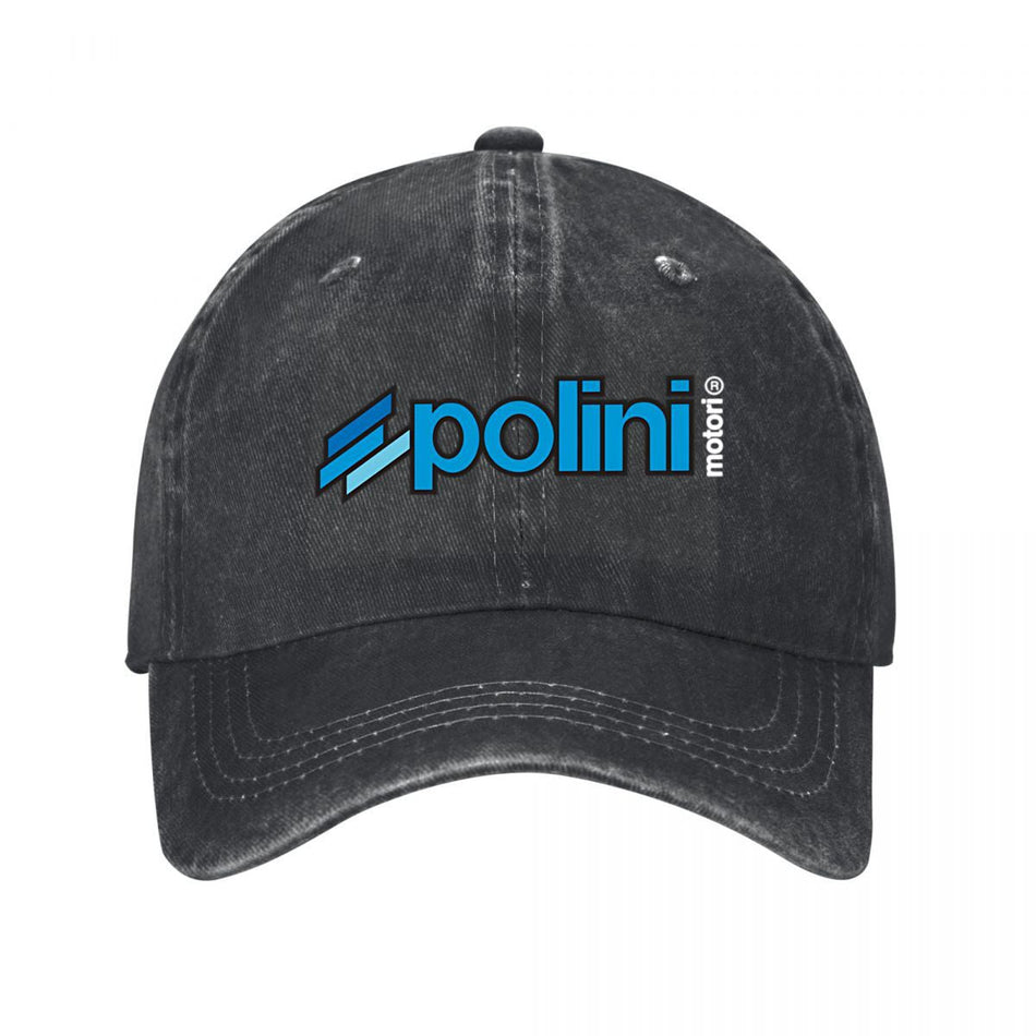 Polini Blue Logo Graphic Design Unisex Casual Baseball Cap