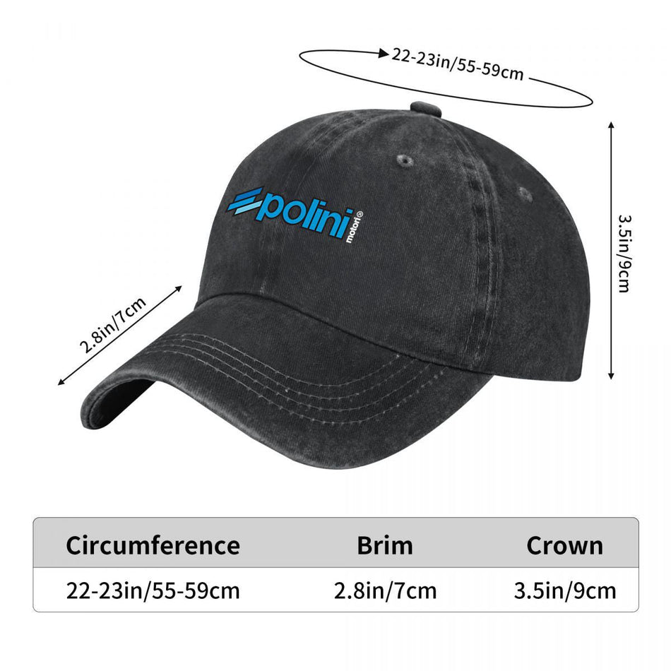 Polini Blue Logo Graphic Design Unisex Casual Baseball Cap