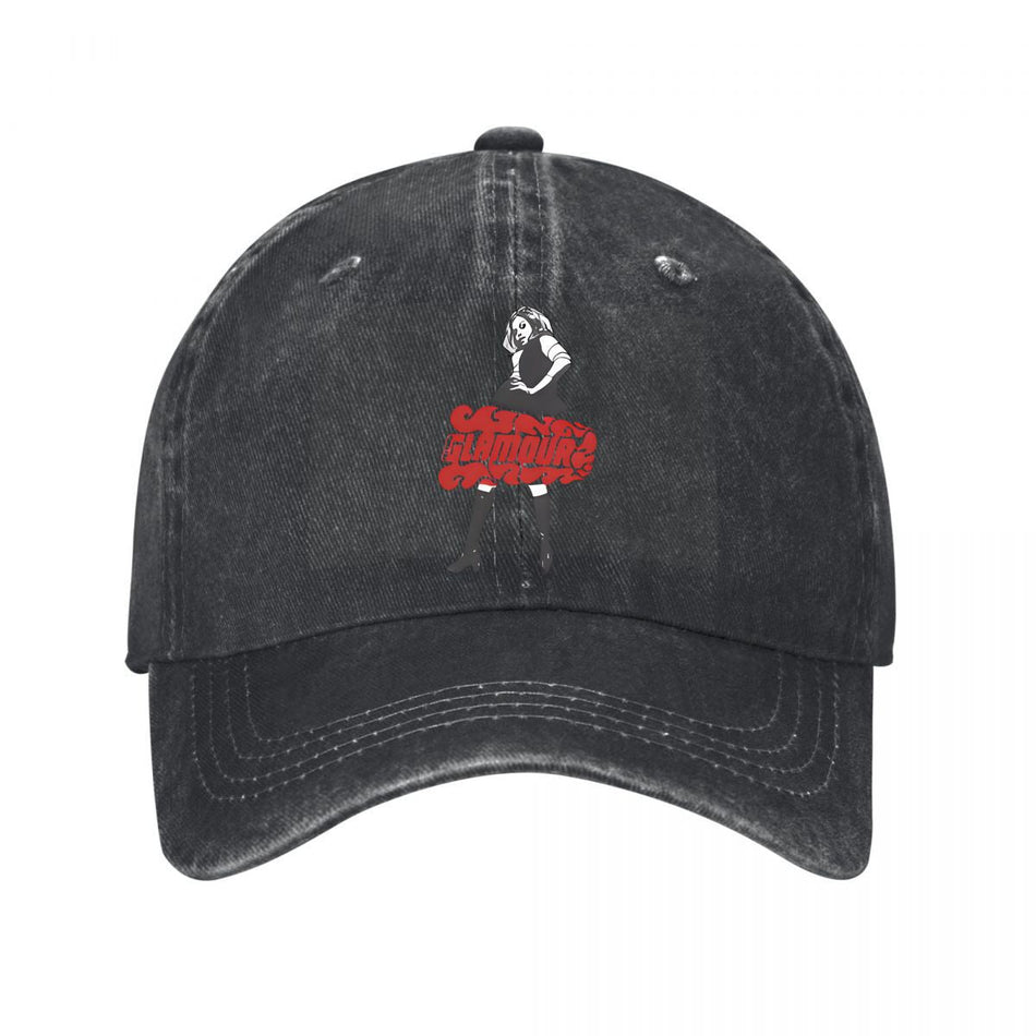 Flamoire Girl Red Typographic Graphic Unisex Casual Hat