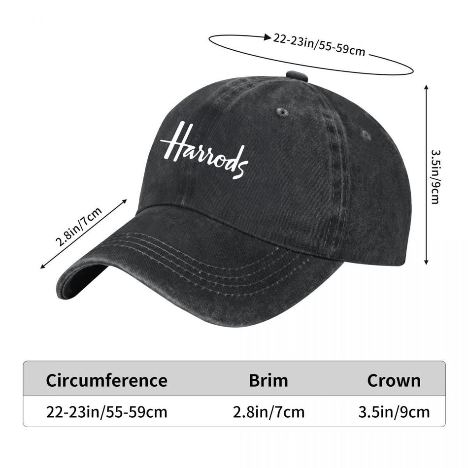 Harrods Luxury Brand Iconic Retailer Washed Baseball Cap