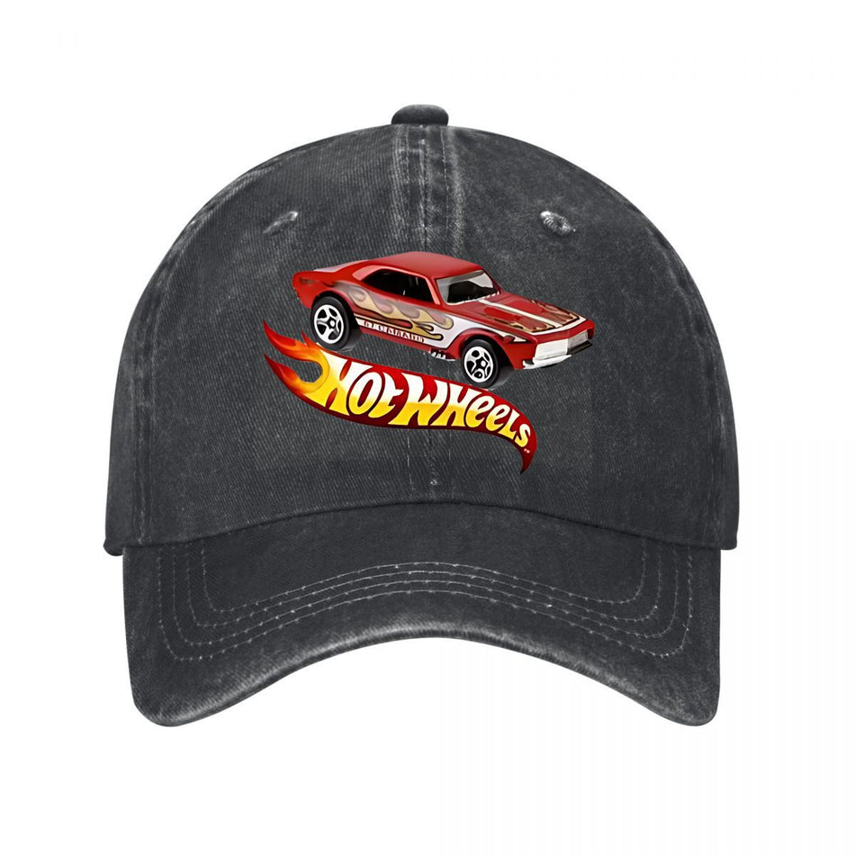 Hot Wheels Red Flame Car Graphic Unisex Casual Baseball Cap