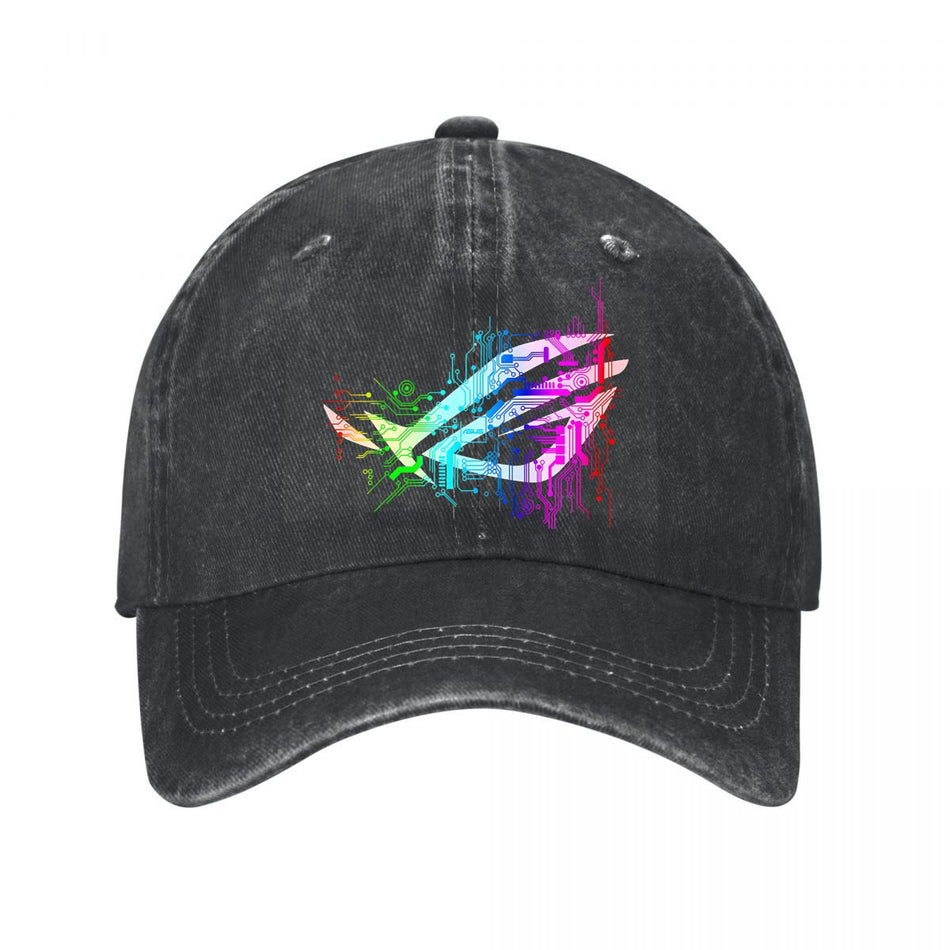 ASUS Rainbow Circuit Board Tech Graphic Washed Baseball Cap