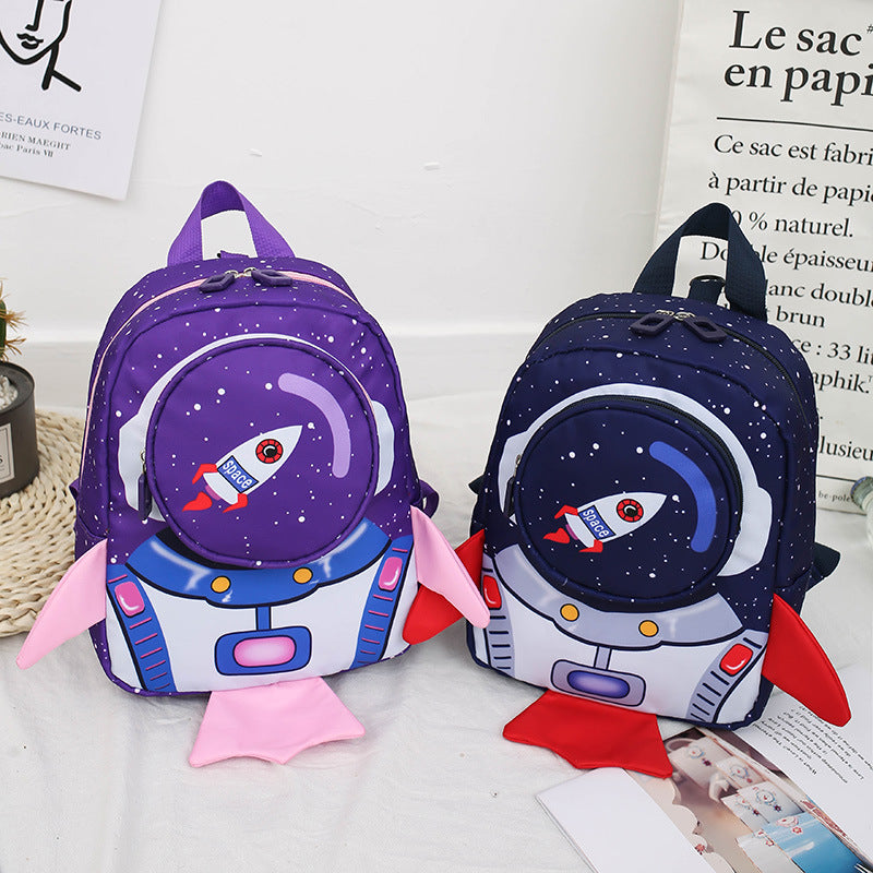 Cartoon Rocket Kids Anti-Lost Kindergarten Backpack
