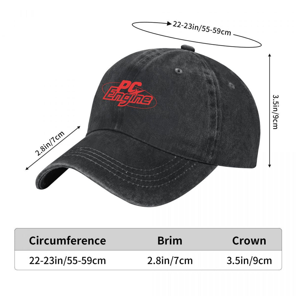 PC Engine Logo Red Star Washed Baseball Cap