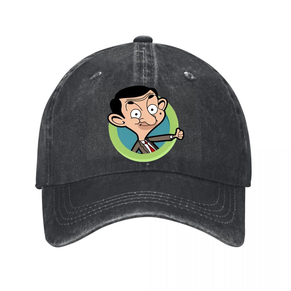 Mr Bean Cartoon Character Portrait Washed Baseball Cap