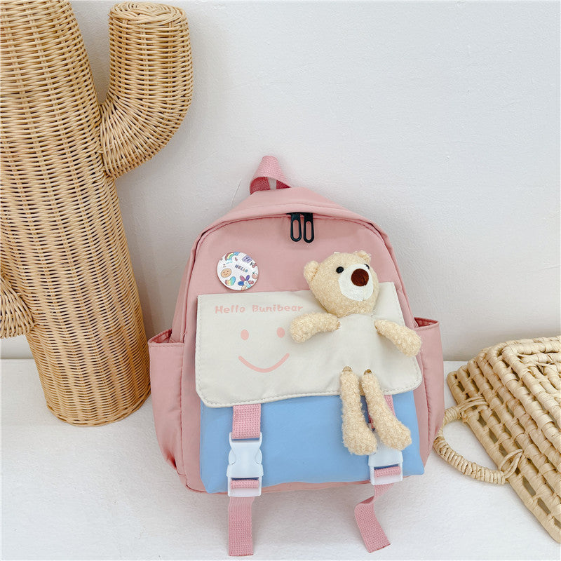 Plush Bear Kids Kindergarten Backpack with Lightweight Design