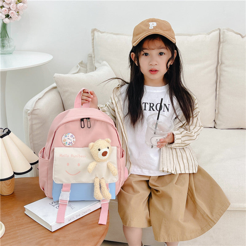 Plush Bear Kids Kindergarten Backpack with Lightweight Design