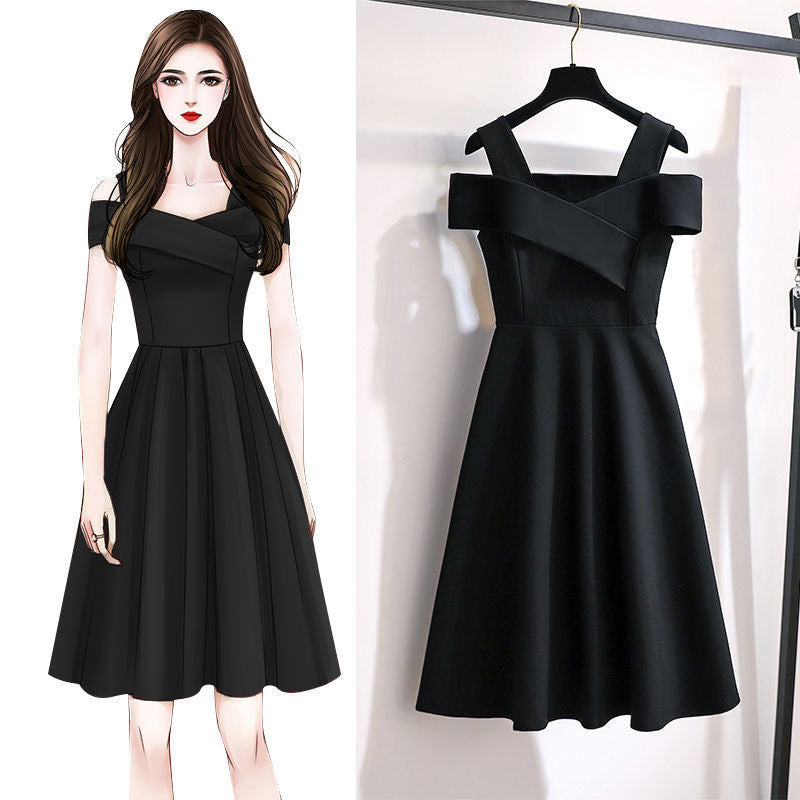 Plus Size Elegant Midi Dress with Relaxed Fit and Short Sleeves