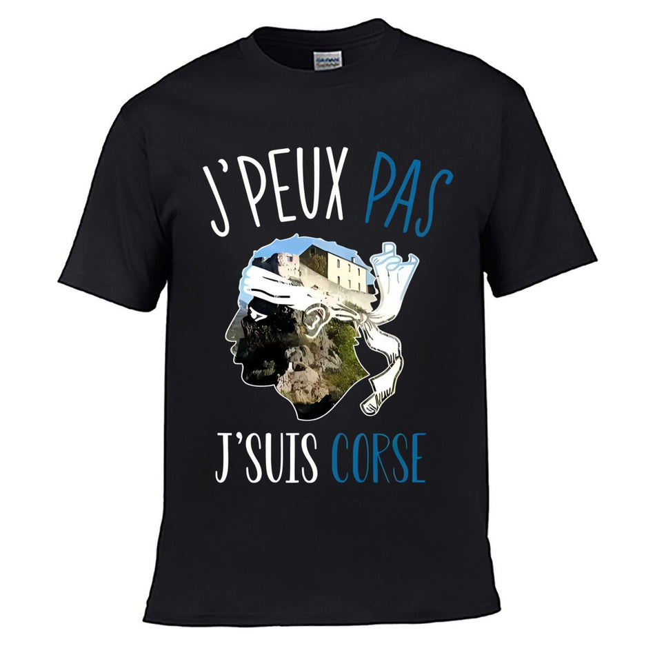 Peux Pas Je Suis Corse Head Art Short Sleeve T-Shirt