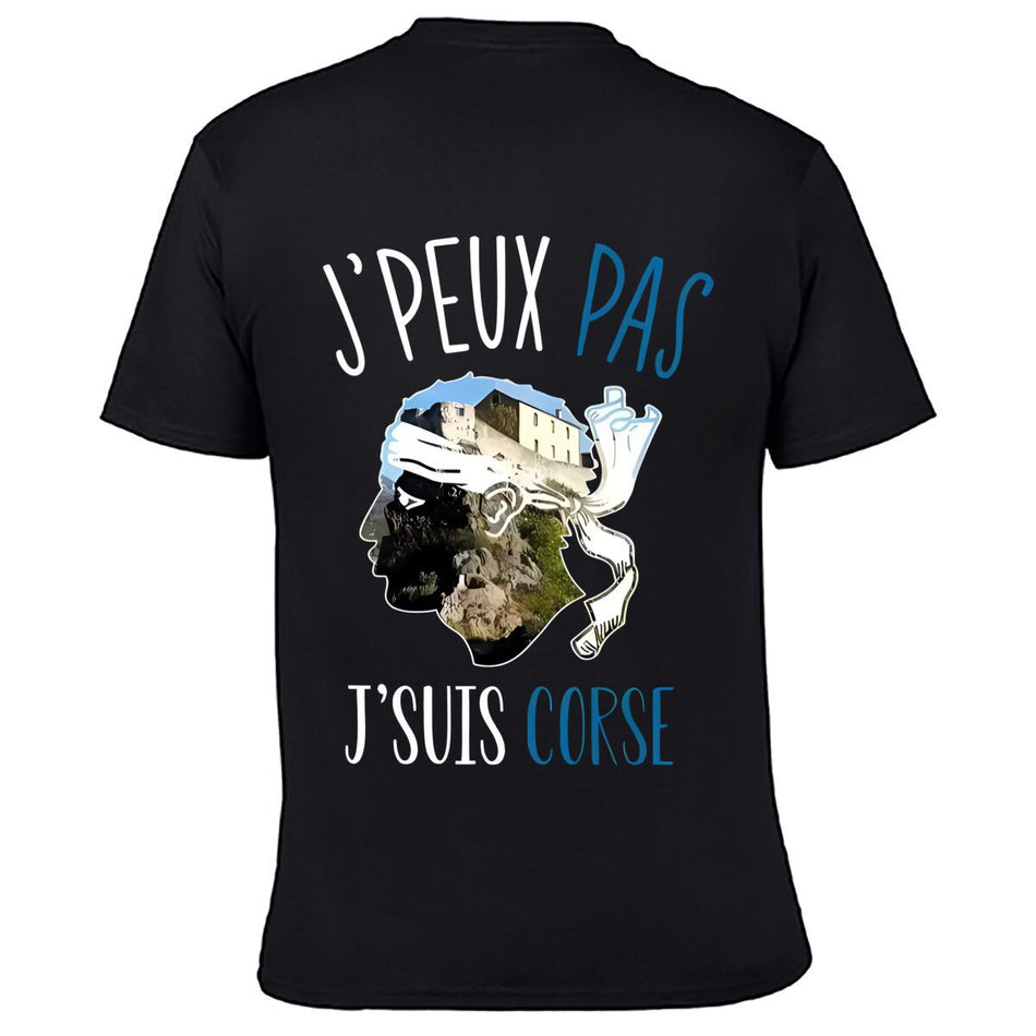 Peux Pas Je Suis Corse Head Art Short Sleeve T-Shirt