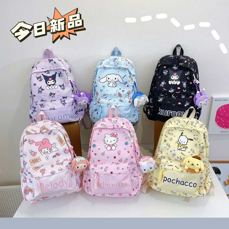 Cartoon Print Kids Large Capacity School Backpack