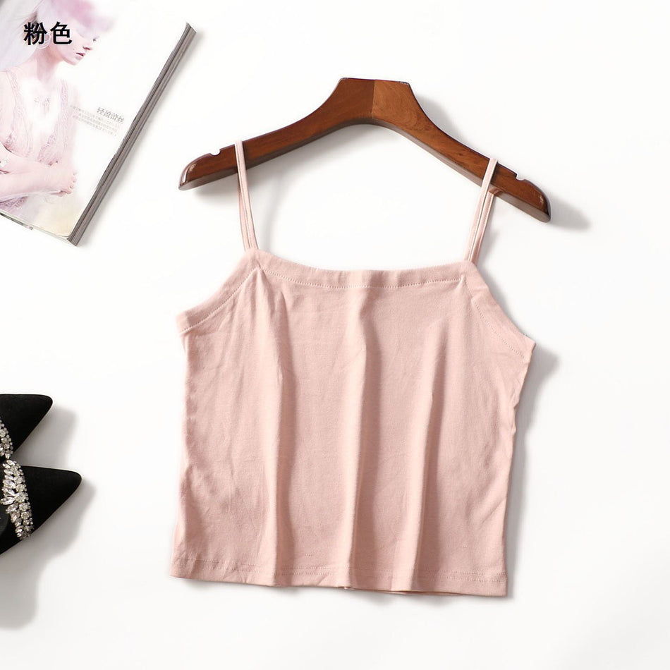 Women's Cotton Camisole Double Strap Sleeveless Top