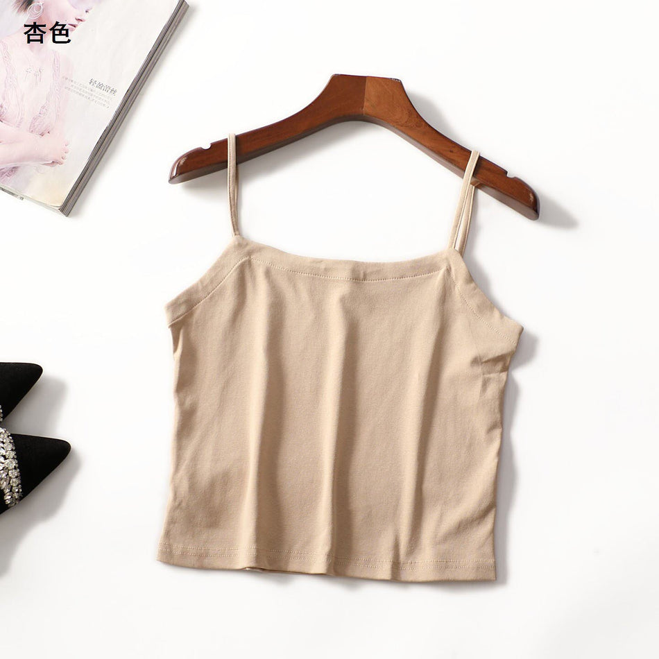 Women's Cotton Camisole Double Strap Sleeveless Top