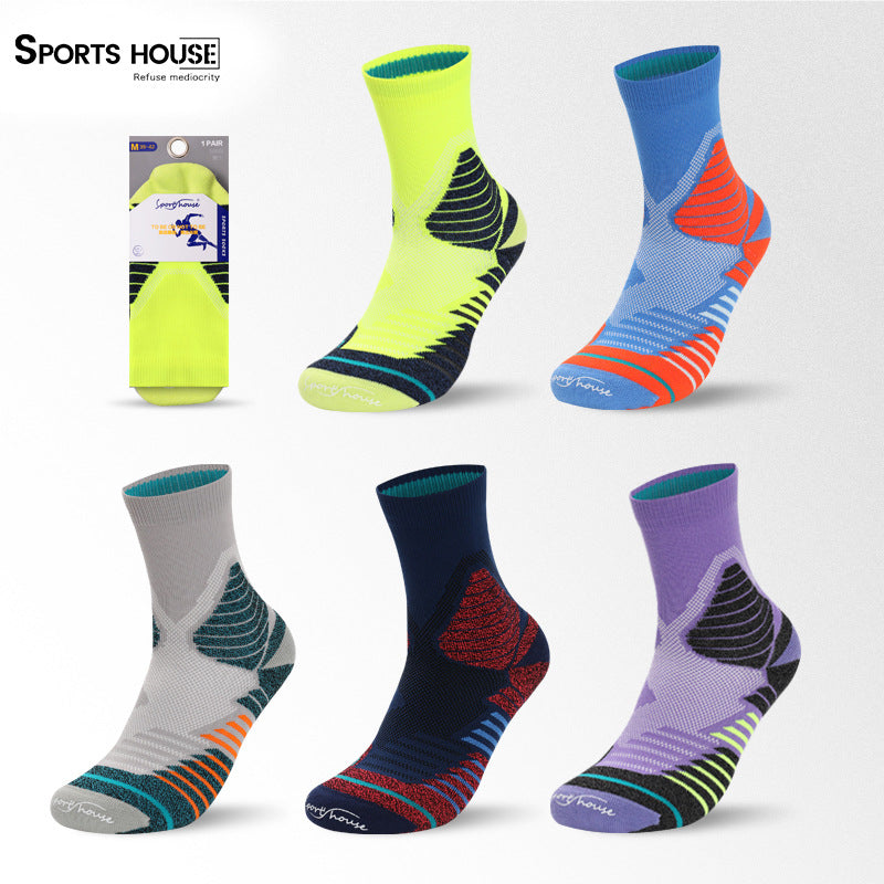 Men's Mid-Calf Elite Basketball Sports Socks Summer Breathable