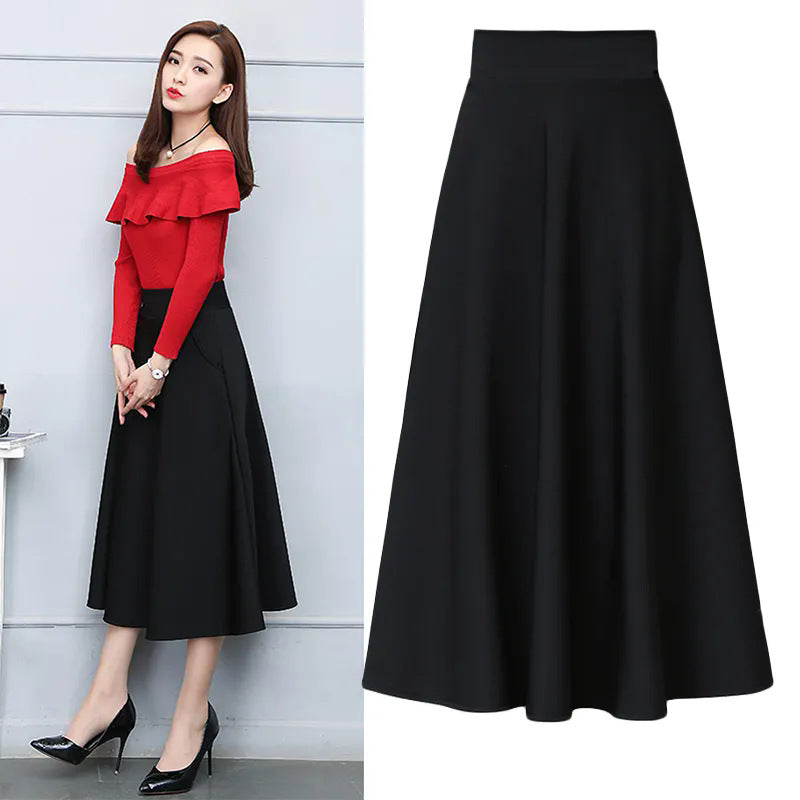 Women's Hepburn Style A-Line Midi Skirt